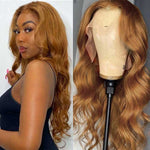 Rawthentic Glueless Ginger Blonde Colored 13x6 5x5 4x6 Lace Front Closure Human Hair Wigs Body Wave Wigs 180% Density