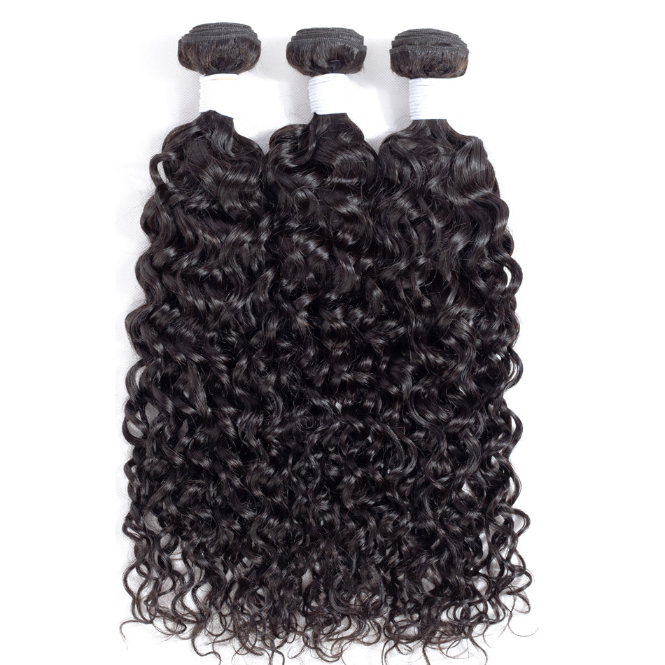 Brazilian Water Wave 3 Bundles Human Hair Weave Remy Hair Weft Weaving Extensions