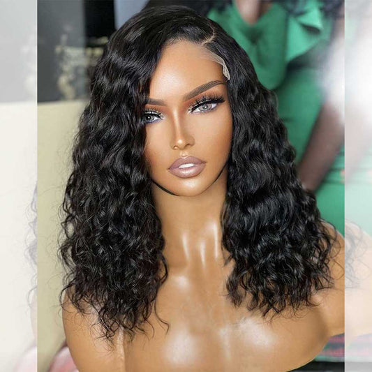 Rawthentic Deep Wave Human Hair Bob Wigs Elegant Short Wavy Wigs