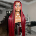 Rawthemtic Glueless Red Balayage Color 13x6 5x5 4x6 Lace Frontal Closure Human Hair Wigs Straight Wigs