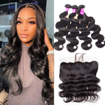 Rawthentic 10A Body Wave Human Hair 4 Bundles With 13x4 Lace Frontal 100% Remy Human Hair