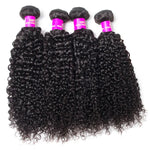 Rawthentic Brazilian Jerry Curly Hair 4 Bundles Remy Human Hair Weft Weaving Hair Extensions