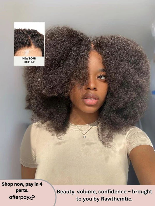 Amelia Afro Curly Hair Realistic Newborn Hairline
