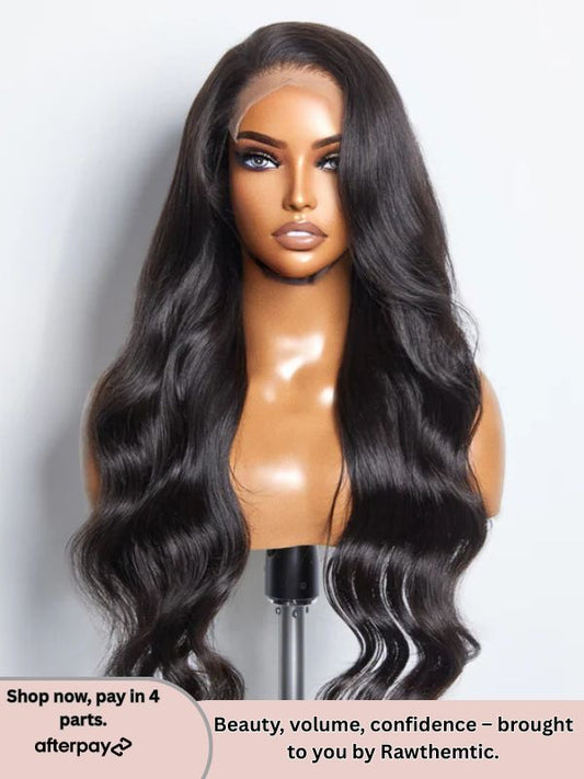 Rawthemtic Body Wave Glueless Wig – 5x5 Closure, 180% Density
