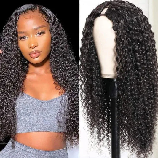 Rawthentic Jerry Curly U Part Wig Meets Real Scalp Glueless Wigs Virgin Human Hair 180% Density