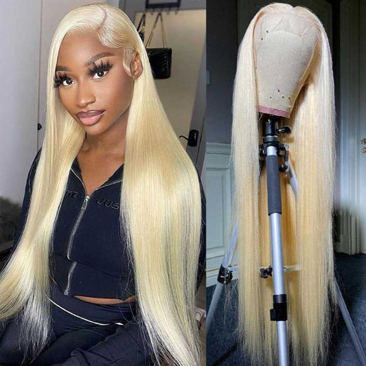 HD Transparent 13x4 13x6 613 Blonde Lace Front Human Hair Frontal Straight Wigs