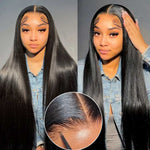 Rawthentic Ready To Wear Glueless 6x4 Pre-Bleached Pre-Cut Pre-Plucked Lace 13x6 Lace Front Human Hair Straight Wigs