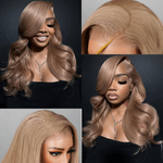 Rawthemtic Special Customise Light Flaxen Brown Cozy Blonde Colored 13x4 13x6 HD Lace Frontal Wigs 210% Density