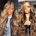 Rawthemtic Undetectable HD Lace #4/27 Highlight 13×4 Full Frontal Wigs 5x5 HD Lace Body Wave Wigs