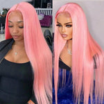 Rawthentic Special Customise Pink Colored 13x4 13x6 HD Lace Front Human Hair 613 Frontal Wigs 210% Density