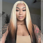 Rawthentic Special Customise Ombre Blonde Colored 13x4 13x6 Lace Front Human Hair 613 Frontal Wigs 210% Density