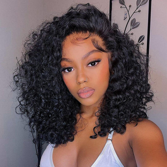 Rawthemtic Curly Bob Wigs Human Hair 6x4 Wear Go 13x6 Lace Front Wig