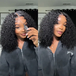 Rawthemtic Glueless Short Kinky Curly Lace Closure Human Hair Bob Wigs Ready To Wear