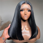 Rawthemtic Hairstylist Works Straight Glueless 4x6 13x6 Lace Front Closure Human Hair Wigs 210% Density