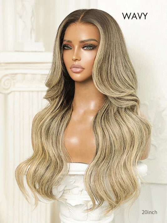 Aria Blonde Wig With Dark Roots Glueless Wig