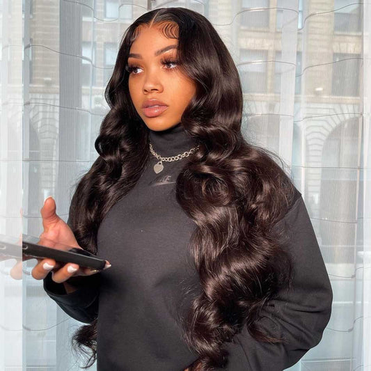 Rawthentic Transparent 13x6 Lace Front Human Hair Wigs Raw Indian Body Wave 5x5 closure wigs