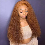 Rawthentic Glueless Ginger Colored Curly Human Hair Wigs 13x6 5x5 4x6 Lace Front Closure 180% Density Wigs