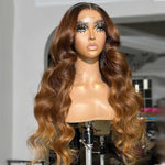 Rawthentic Glueless Ombre Brown Body Wave 13x6 5x5 4x6 Lace Front Closure Human Hair Wigs