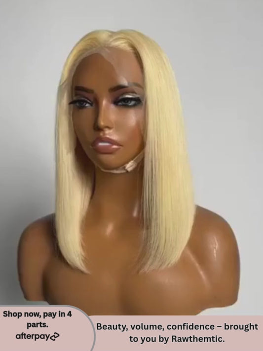 Rawthemtic 10-14" #613 Straight Bob Wig – 13x4 Lace, 150% Density