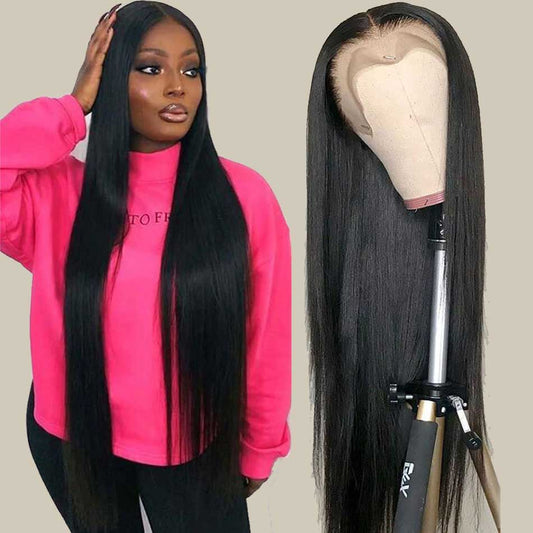 Rawthentic 13x6 Transparent Lace Front Human Hair Wigs Raw Indian Straight 5x5 closure wigs