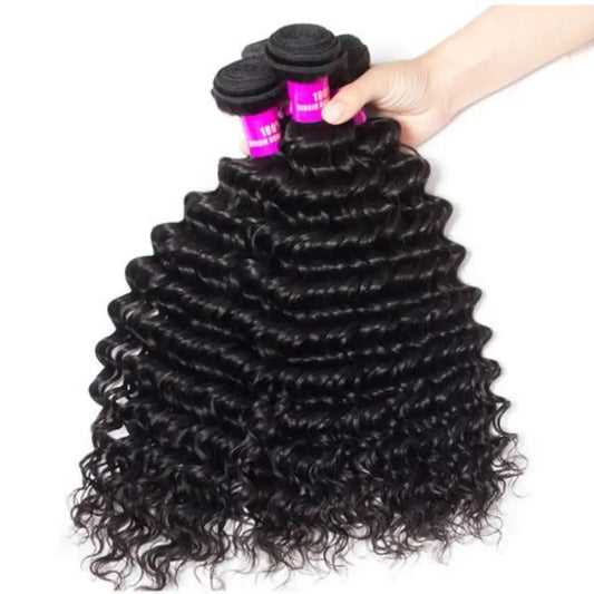 Rawthentic Brazilian Deep Wave Hair 4 Bundles Remy Human Hair Weft Weaving Hair Extensions