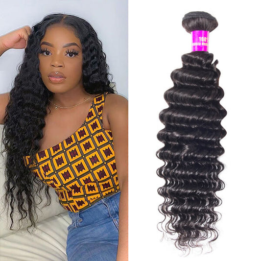 Rawthentic Brazilian Deep Wave Hair 1 Bundle Remy Hair Weft Weave Extension